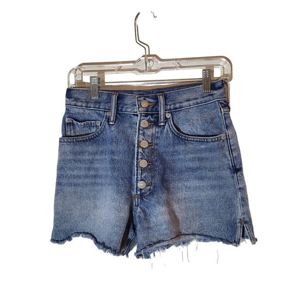 Lucky Brand Button Fly Traveler Jean Shorts High Rise Size 2 / 26 Light Wash - Picture 2 of 5